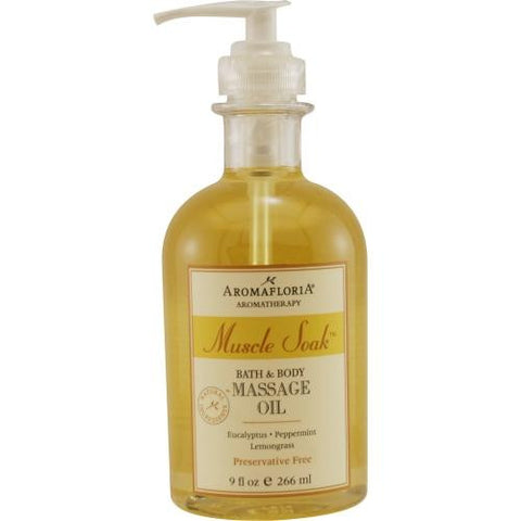 Muscle Soak Bath And Body Massage Oil 9 Oz Blend Of Eucalyptus, Peppermint, And Lemongrass By Aromafloria