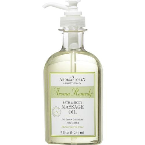 Aroma Remedy Bath & Body Massage Oil 9 Oz Blend Of Tea Tree, Geranium, And May Chang (preservative Free) By Aromafloria