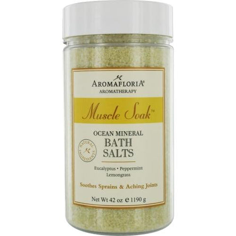 Muscle Soak Ocean Mineral Bath Salts 42 Oz Eucalyptus, Peppermint, And Lemongrass By Aromafloria