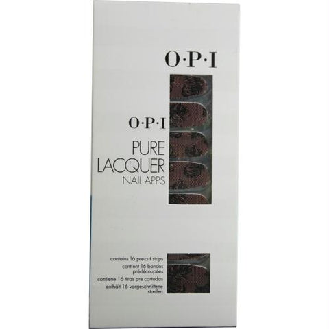 Opi Pure Lacquer Nail Apps--pink & Black Lace--16 Pre-cut Strips By Opi