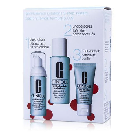 Anti-blemish Solutions 3-step System: Cleansing Foam + Clarifying Lotion + Clearing Treatment --3pcs