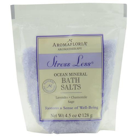 Stress Less Bath Salt Packet 4.5 Oz Blend Of Lavender, Chamomile, And Sage By Aromafloria