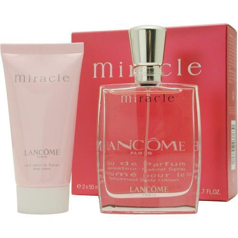 Miracle By Lancome Eau De Parfum Spray 1.7 Oz & Body Lotion 1.7 Oz (travel Offer)