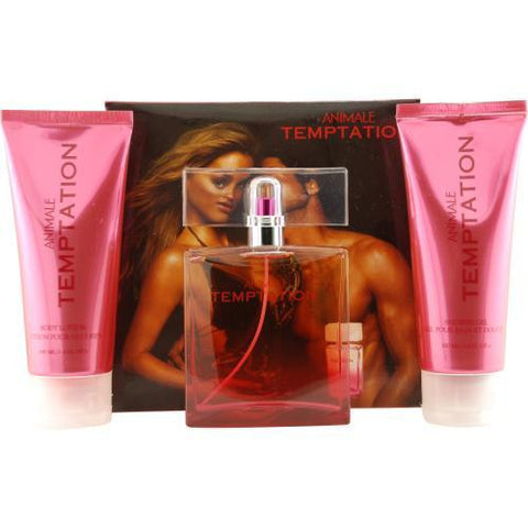 Animale Temptation By Animale Parfums Eau De Parfum Spray 3.3 Oz & Shower Gel 3.4 Oz & Body Lotion 3.4 Oz