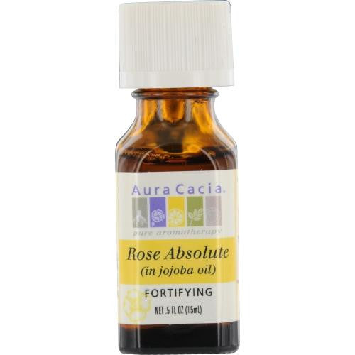 Essential Oils Aura Cacia Rose Absolute In Jojoba Oil .5 Oz By Aura Cacia