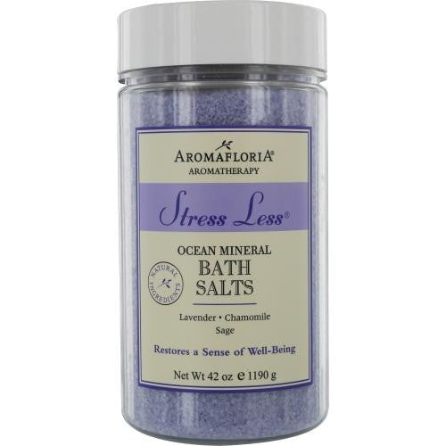 Stress Less Ocean Mineral Bath Salts 42 Oz Blend Of Lavender, Chamomile, And Sage By Aromafloria