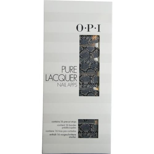 Opi Pure Lacquer Nail Apps--blk-grey Rattlesnake--16 Pre-cut Strips By Opi