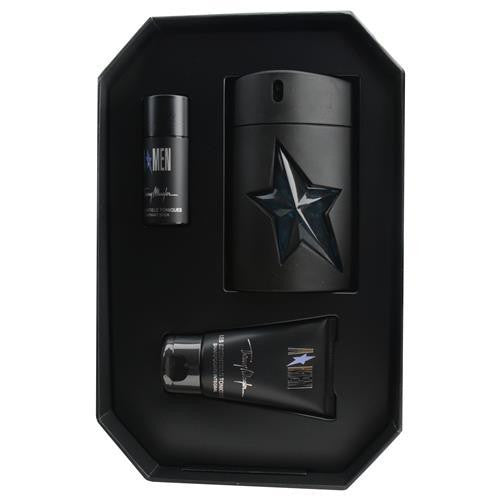 Angel By Thierry Mugler Edt Spray Rubber Bottle Refillable 3.4 Oz & Hair And Body Shampoo 1.7 Oz & Deodorant Stick .7 Oz