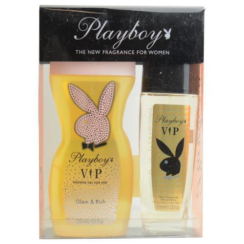 Playboy Vip By Playboy Shower Gel 8.4 Oz & Body Fragrance Spray 2.5 Oz